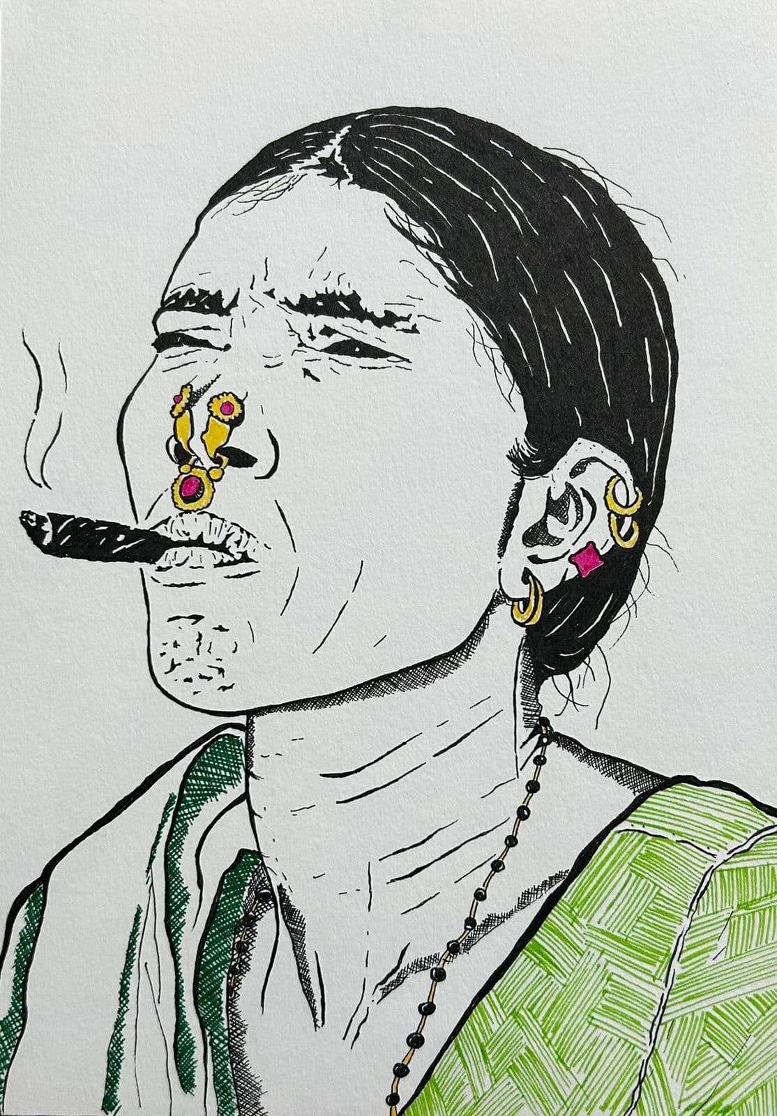 Ink artwork by Vikas Kumar (piece-01).
