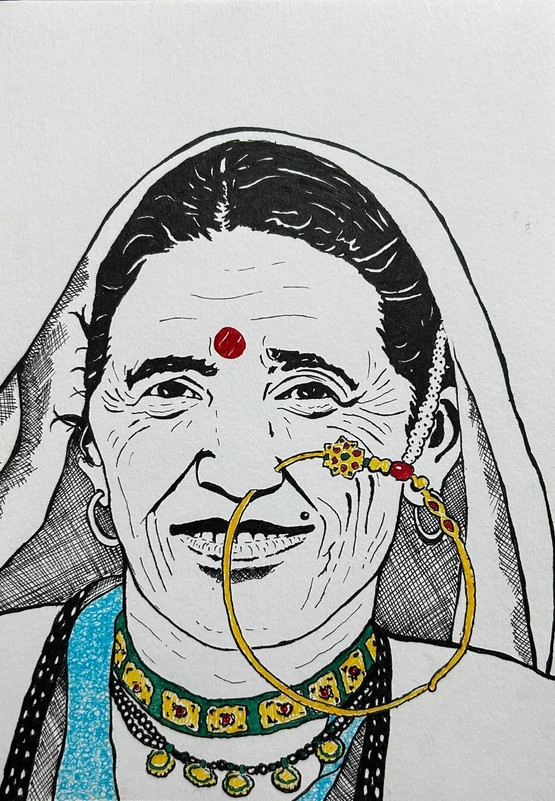 Ink artwork by Vikas Kumar (piece-03).