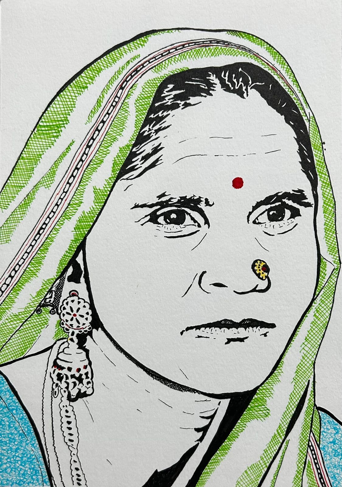 Ink artwork by Vikas Kumar (piece-05).
