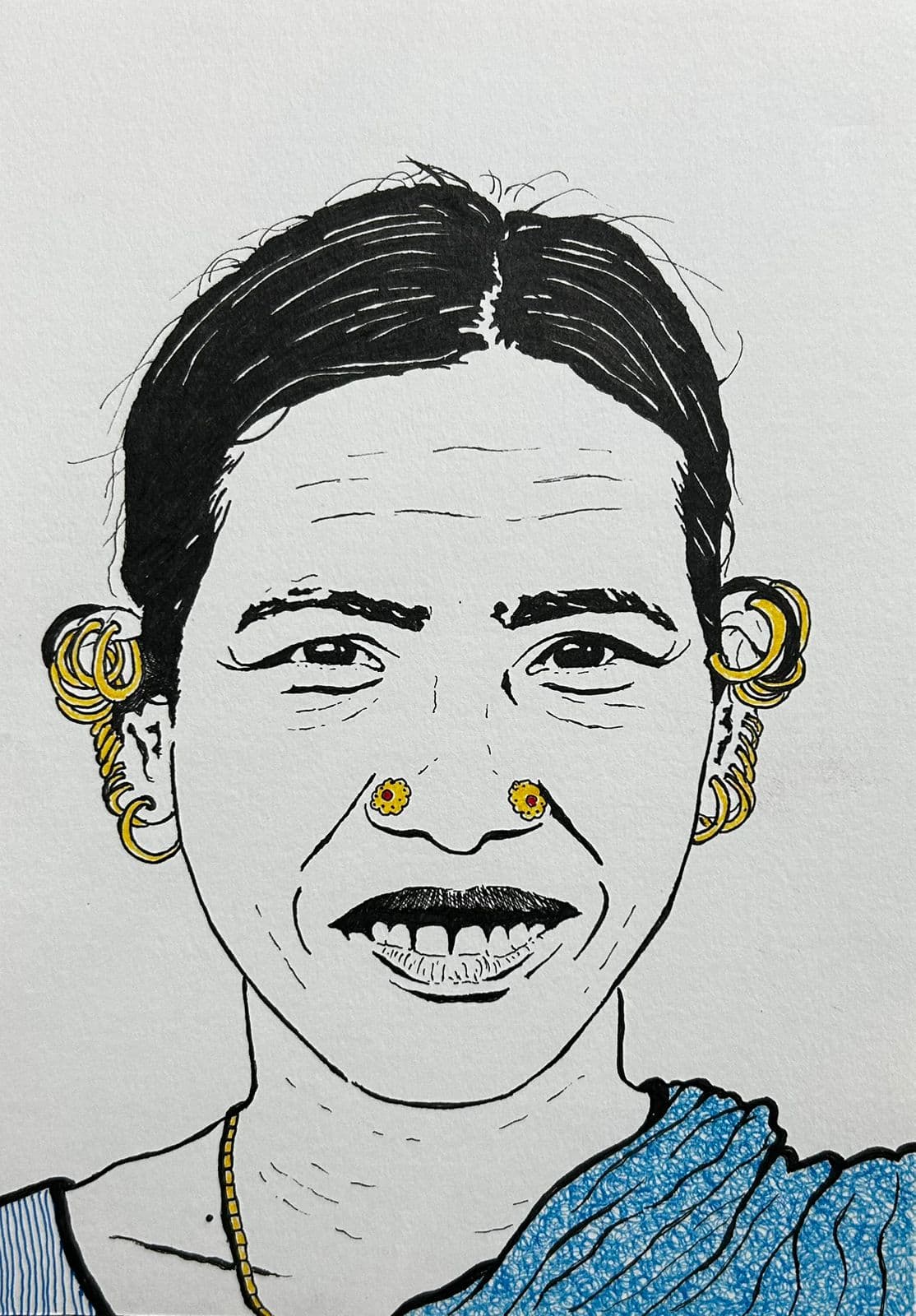 Ink artwork by Vikas Kumar (piece-06).