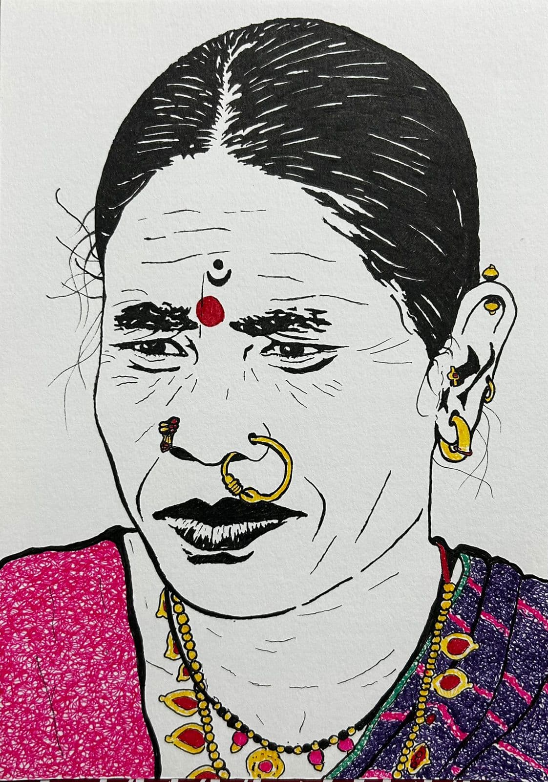 Ink artwork by Vikas Kumar (piece-09).