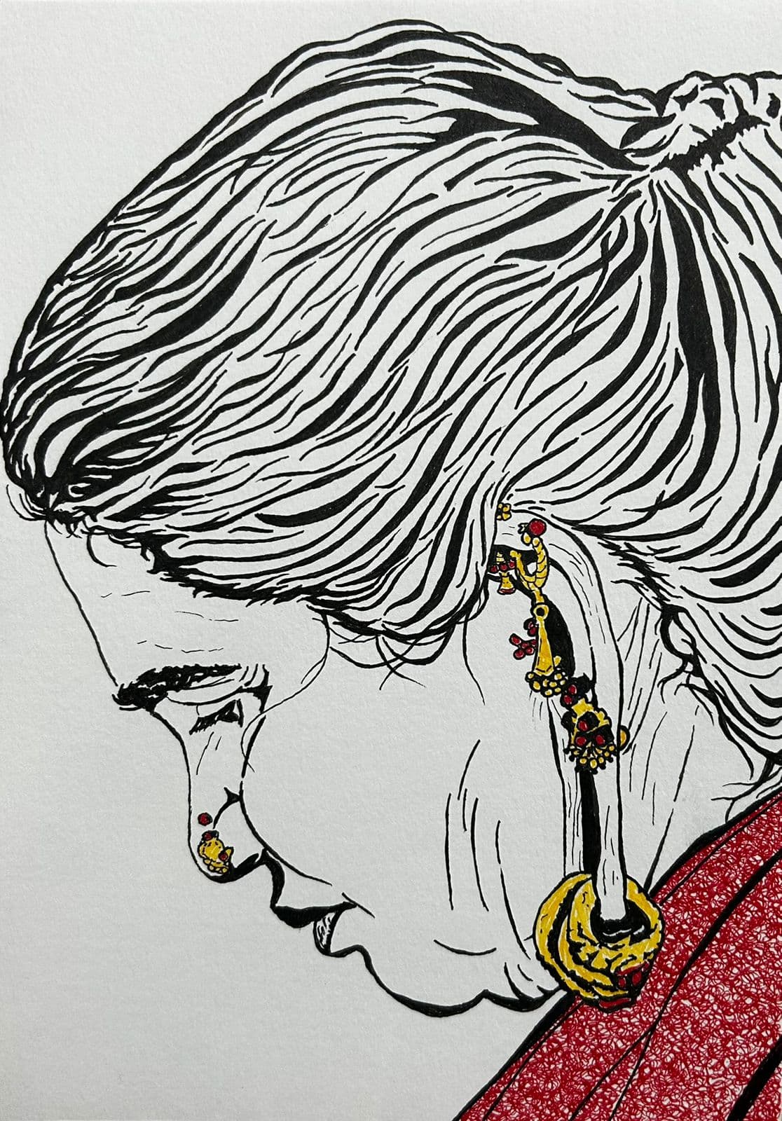 Ink artwork by Vikas Kumar (piece-11).