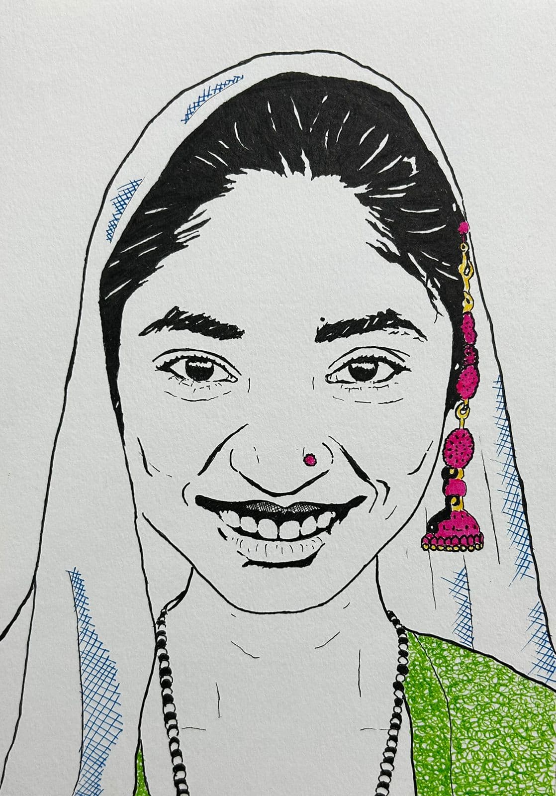 Ink artwork by Vikas Kumar (piece-12).