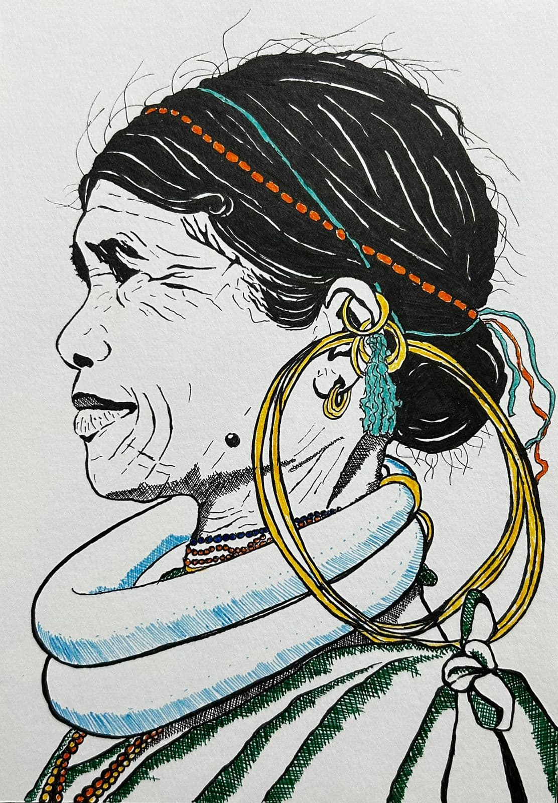 Ink artwork by Vikas Kumar (piece-13).