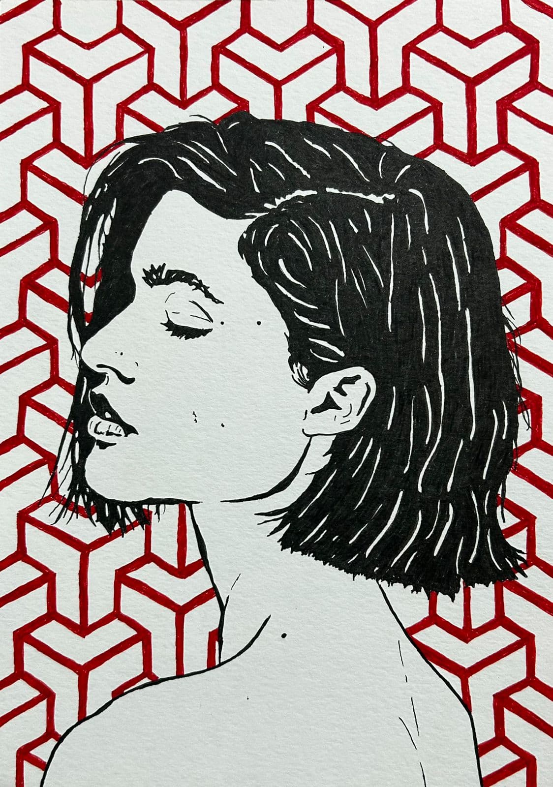 Ink artwork by Vikas Kumar (piece-27).