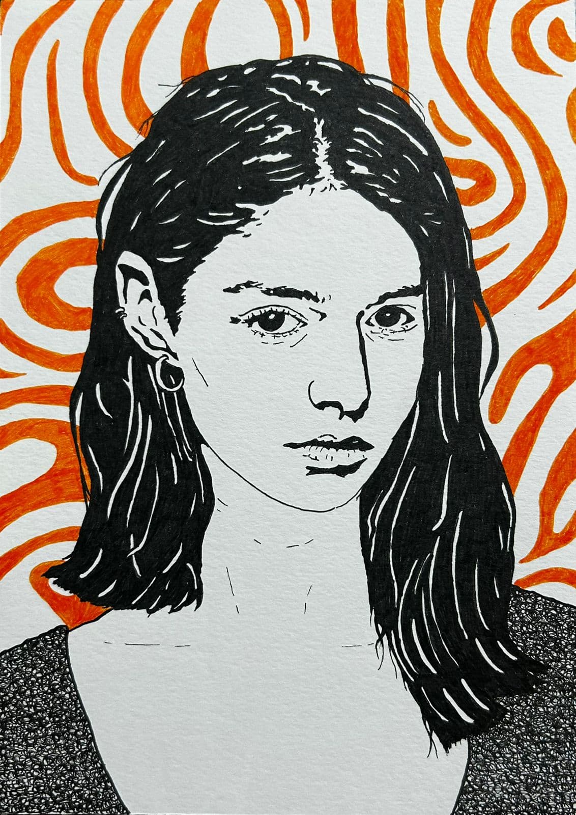 Ink artwork by Vikas Kumar (piece-30).