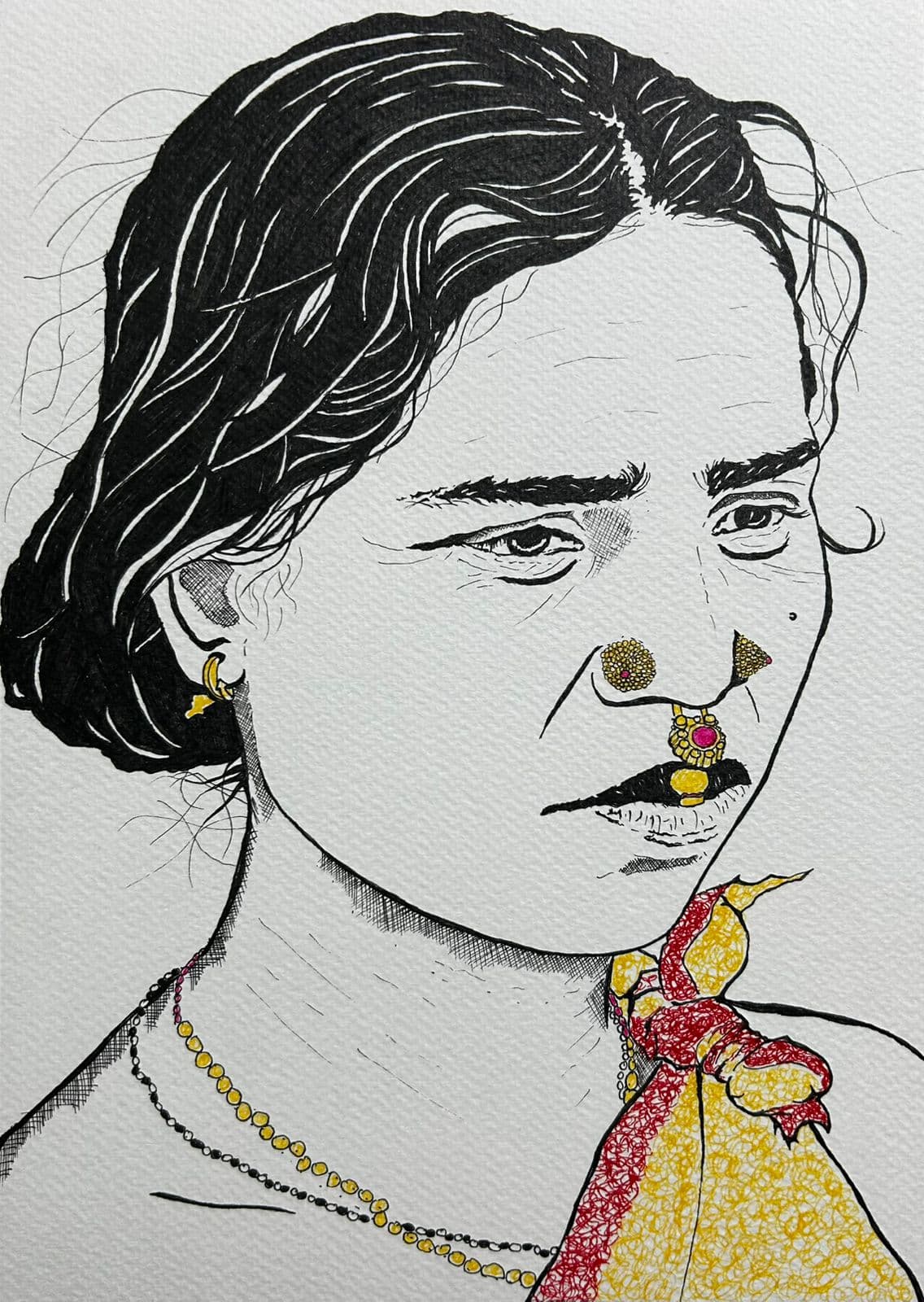 Ink artwork by Vikas Kumar (piece-44).