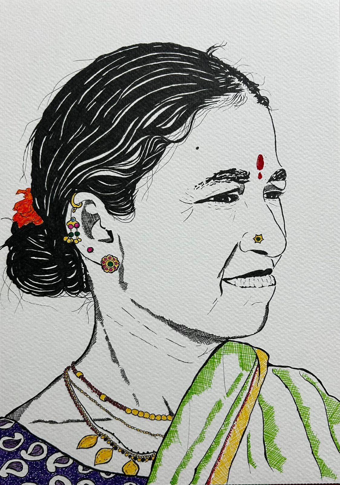 Ink artwork by Vikas Kumar (piece-46).
