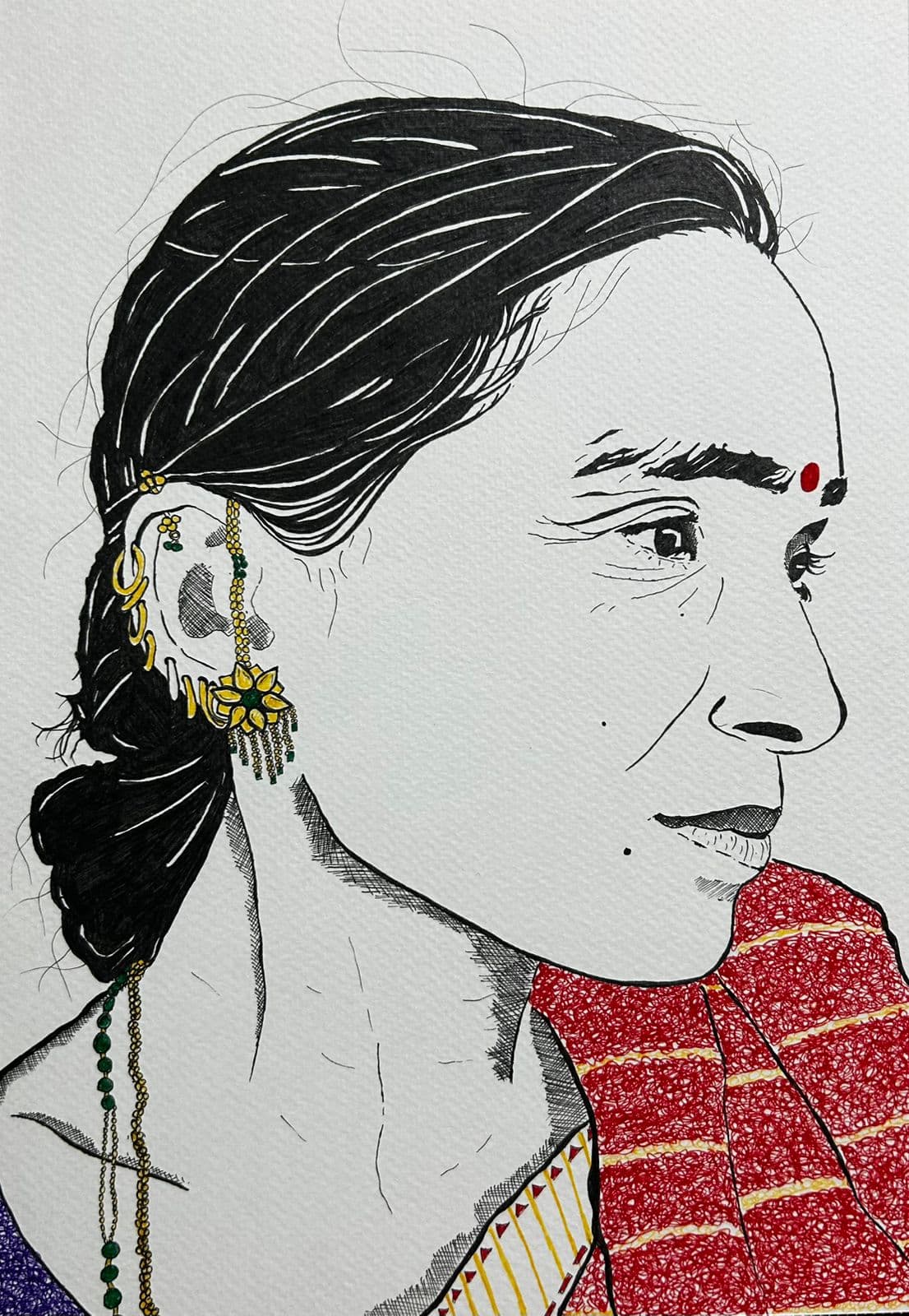 Ink artwork by Vikas Kumar (piece-48).