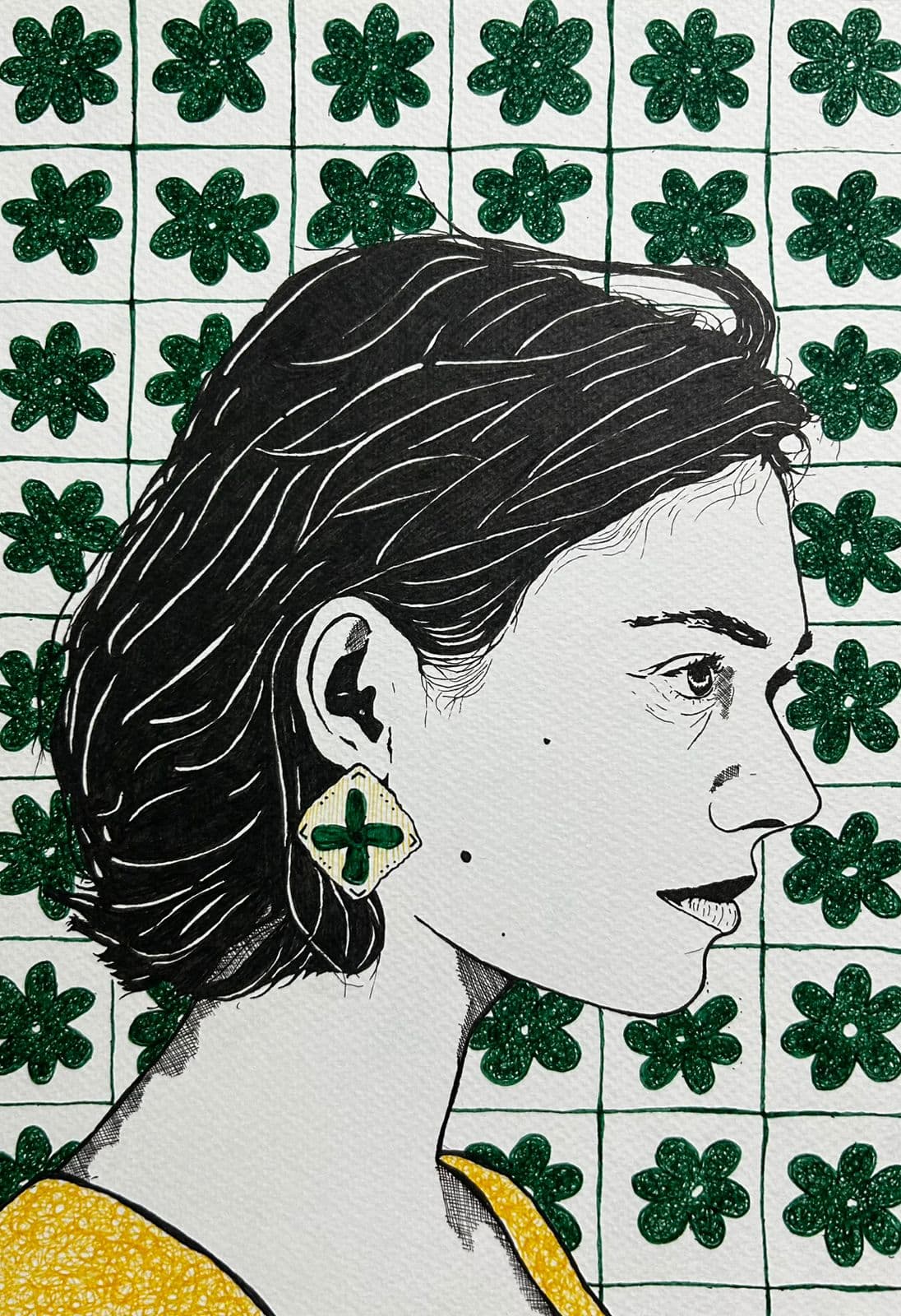 Ink artwork by Vikas Kumar (piece-49).